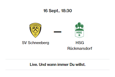 LIVE | SV Schneeberg vs HSG Rückmarsdorf